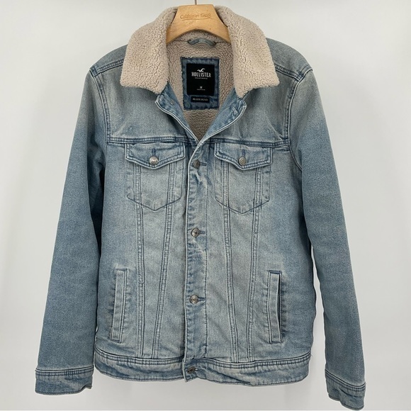 Hollister‎ Epic Flex Denim and Sherpa Lined Jacket Size Medium A10